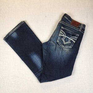 Big Star Casey K Slim Boot Stretch Denim Dark Blue Jeans -Womens Size 32L - EUC